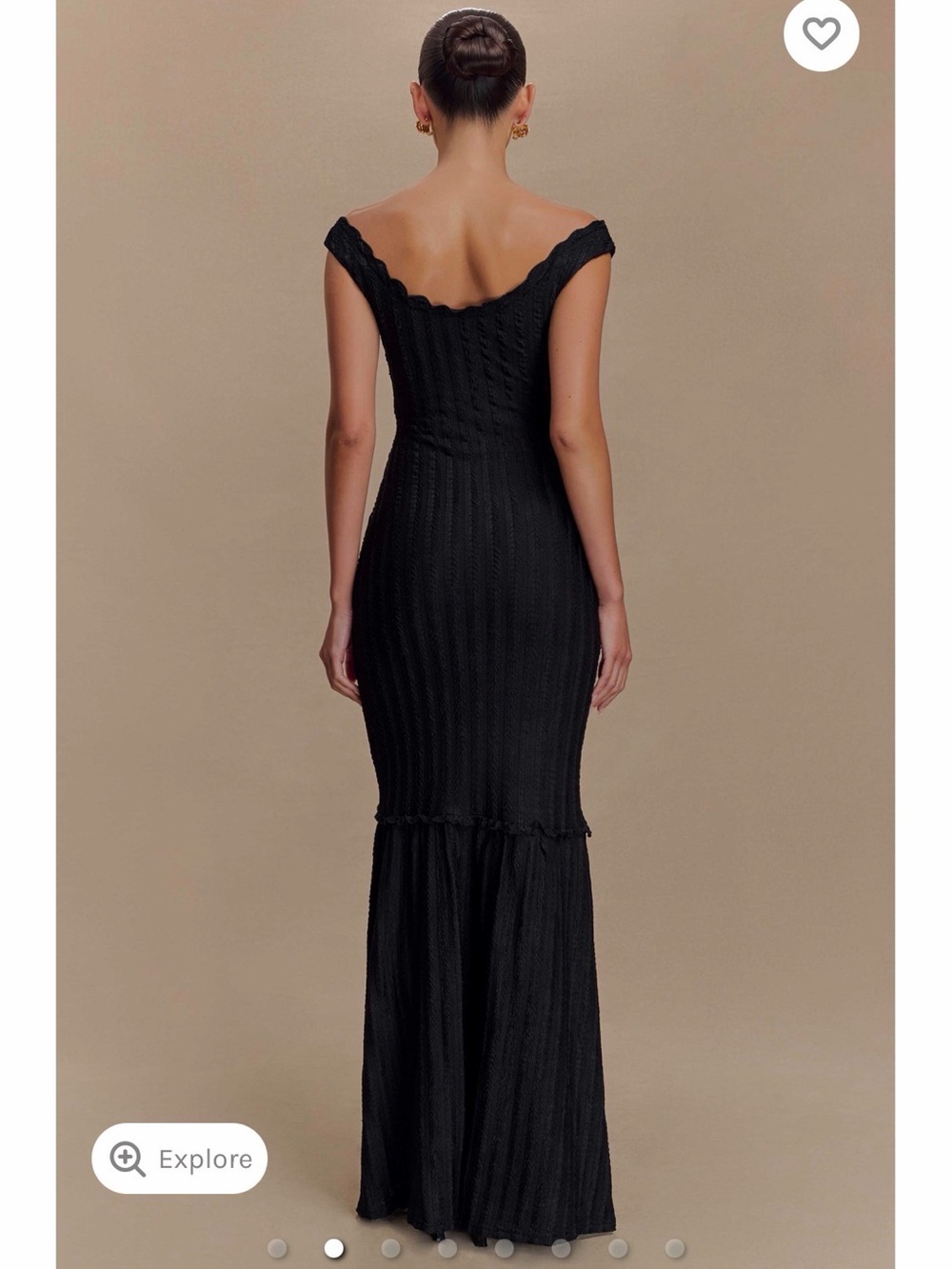 MESHKI | Natalie Off Shoulder Maxi Dress - Black | Size: Small - Picture 7 of 8